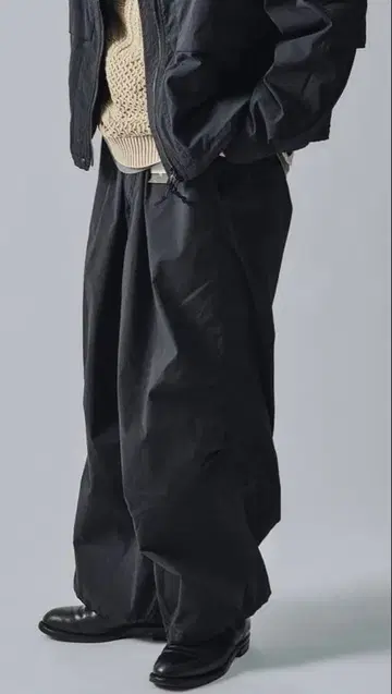 J.S.Homestead / 가먼트 다이 나일론 HAKAMA 팬츠 블랙