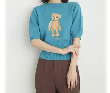 Lily Bear 하프 슬리브 니트탑