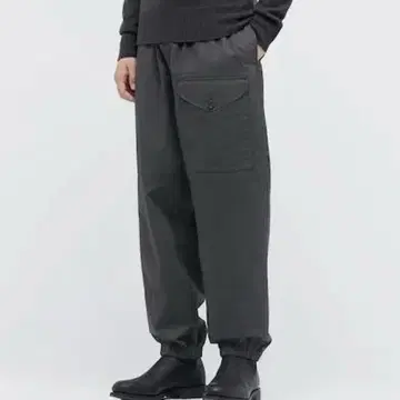 유니클로 U/와이드 핏 조거 팬츠/그레이/L