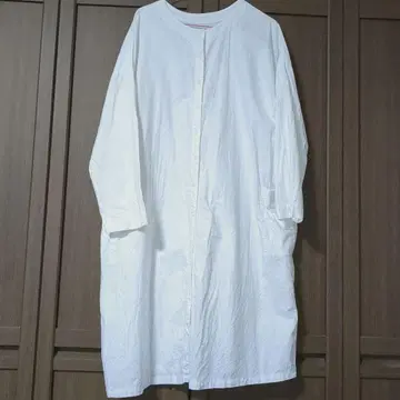 sun valley 옥스포드지 화이트 앞 버튼 원피스