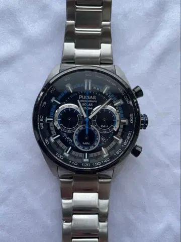 PULSAR 파르사르 남성용 손목시계 크로노그래프 솔라