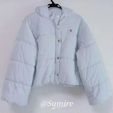 후드 부착 라이트 블루 다운 자켓 S