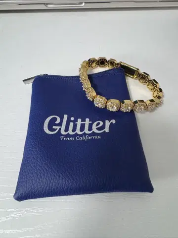 Glitter 골드 팔찌 오리지널 파우치 포함