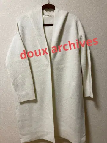 [ 추천 ] Doux archives 니트 롱 코트 아이보리 컬러