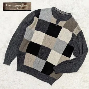 컨디션 최상 Cashmere Blend 캐시미어 혼방 패치워크 스웨터 L