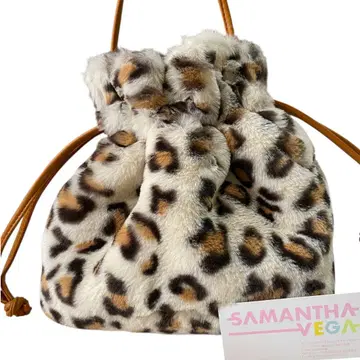 미사용 새상품 사만사 베가 복조리형 숄더백 레오파드 히우 무늬 갸루