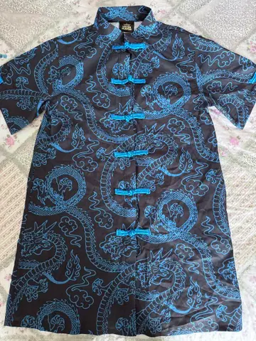 LISTEN FLAVOR 드래곤 패턴 차이나 셔츠