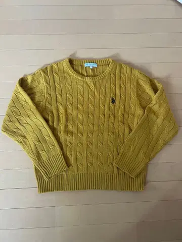 U.S. POLO ASSN. 니트 머스타드