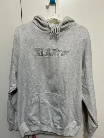 XLARGE 센터 로고 자수 백 프린트 없음 후디 아쉬 M
