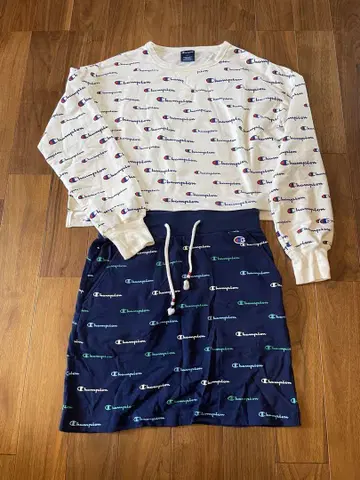 Champion 로고 프린트 셋업 L