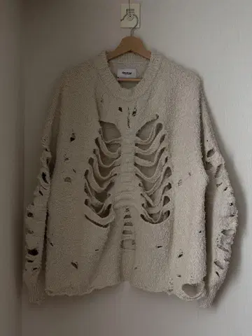 doublet Ribcage Knit Pullover / M, Ivory