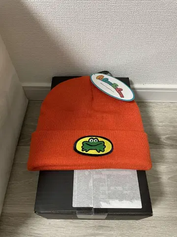 공식 새상품 택 포함 파라파라 래퍼 개구리 로고 비니 오렌지