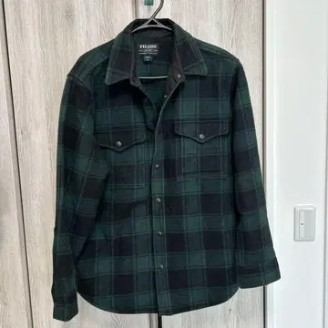 FILSON 그린 블랙 체크 플란넬 셔츠 M