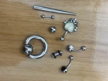 세트 실버 바디 피어싱 스테인리스 스틸 하트형