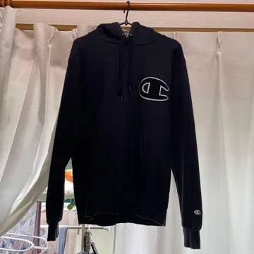 Champion 네이비 후드 부착 후드티 L 사이즈