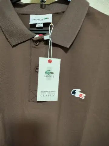 LACOSTE 브라운 피케 셔츠 L 사이즈