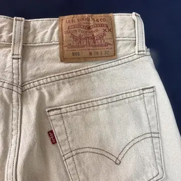[레어] Levi's 리바이스 501 스트레이트 데님 팬츠 미국제 베이지