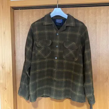 60s Pendleton 체크 무늬 셔츠 M 사이즈