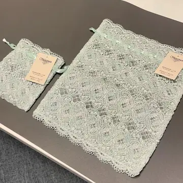 미사용품 긴자와 레이스 복조리 그린