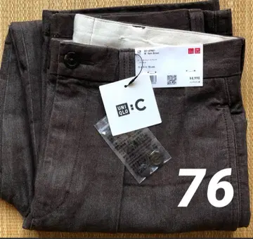 UNIQLO 턱 스트레이트 팬츠 다크 브라운 76cm