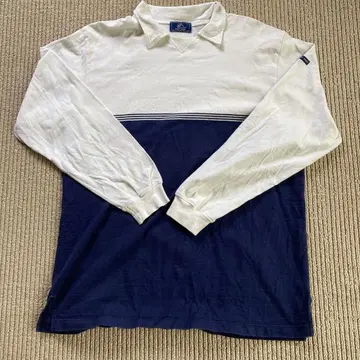 SAINT JAMES 긴팔 티셔츠 화이트/네이비 80s L 레어