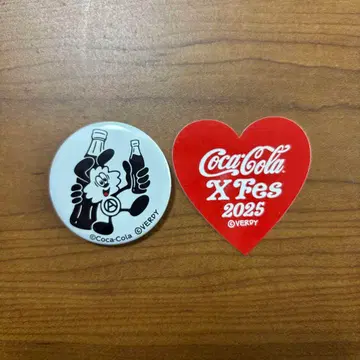 코카콜라 X 페스티벌 Verdy 콜라보 캔뱃지 스티커 세트