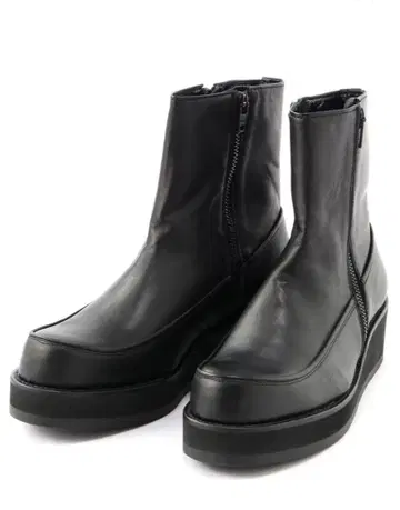 Y's SOOMTH LEATHER PLATFORM ZIP UP BOOTS