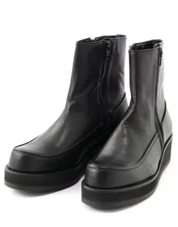 Y's SOOMTH LEATHER PLATFORM ZIP UP BOOTS