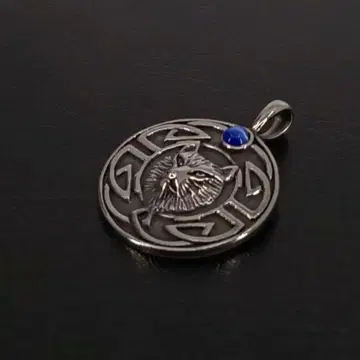 빈티지 울프 늑대 펜던트 목걸이 지르코니아 실버 은