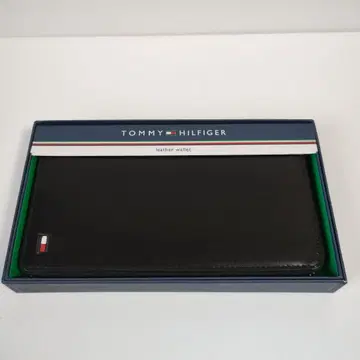 TOMMY HILFIGER 블랙 가죽 장지갑