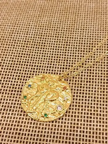 빈티지 골드 체인 지르코니아 목걸이 별자리 쌍둥이자리