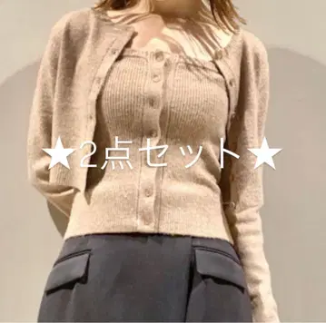 FRAY I.D 컴팩트 크루넥 가디건 니트 뷔스티에 세트