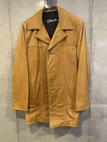 Schott 카멜 가죽 카 코트 L 사이즈