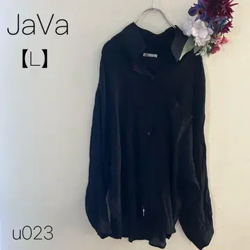 자바 버튼 다운 셔츠 무지 가슴 포켓 블랙 긴팔 가을 [ L ]