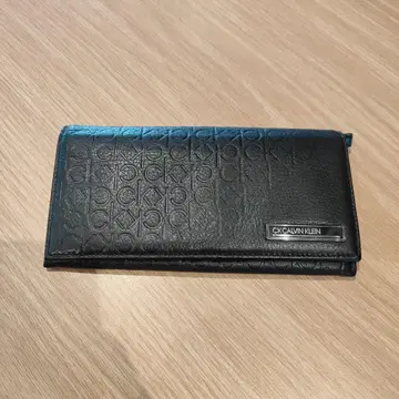 CK CALVIN KLEIN 블랙 이단 접이식 지갑