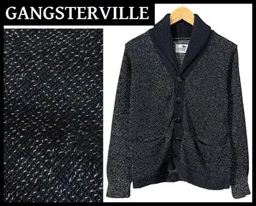 갱스터빌 두툼한 니트 숄카라 카우 카디건 블랙 S