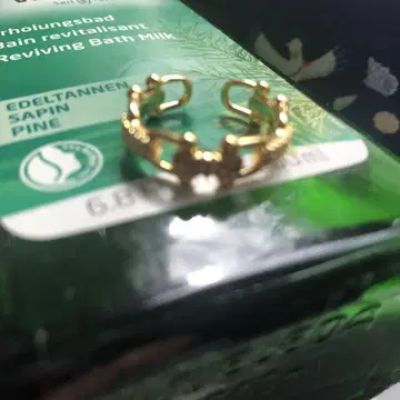 골드 플라워 리프 모티브 반지