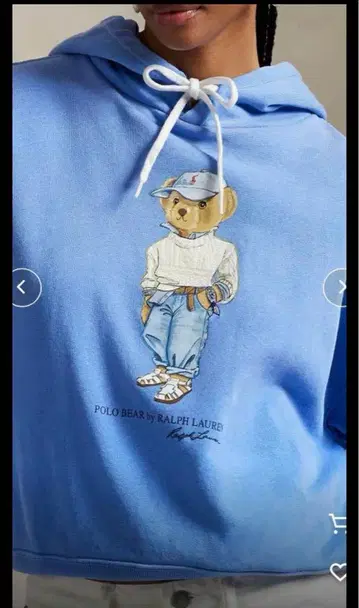 새상품 랄프 로렌 폴로베어 파랑 자수 후디 후드티