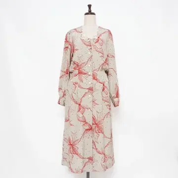 마담 하나이 엑설런스 프론트 버튼 롱 원피스 그레이 9*GD908