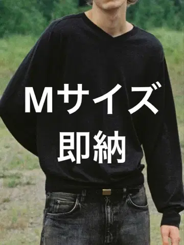 lidnm W/Si/Ca 18G V넥 니트 M 블랙