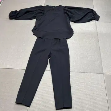 블랙 벌룬 슬리브 셋업