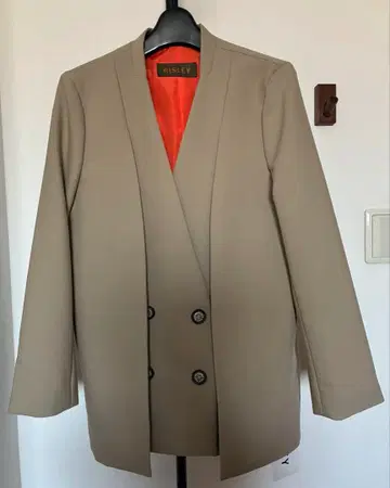 Risley 노카라 2WAY 자켓 베이지