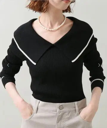 IENA 파인울 숄카라 리브 풀오버 [ 새상품급 ]