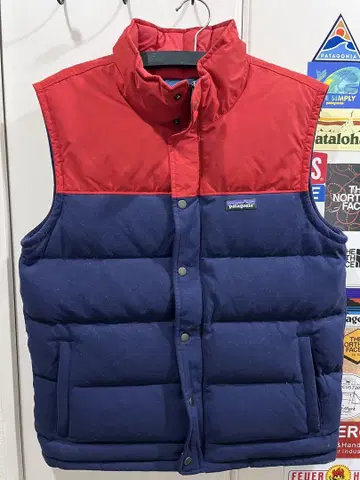 patagonia 다운 베스트 빨간색 네이비