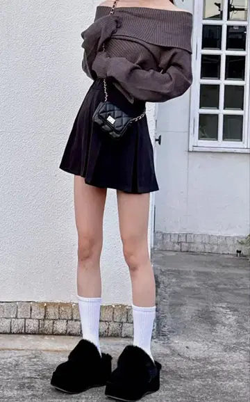 GRL 통굽 퍼 사보 샌들