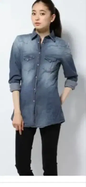AGLINI 데님 셔츠 긴팔 그라데이션 두지엠 클라세