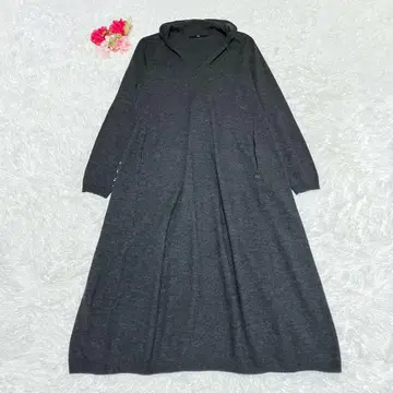 새상품급 45R 스키퍼 니트 원피스 긴팔 맥시 길이 F 차콜 그레이