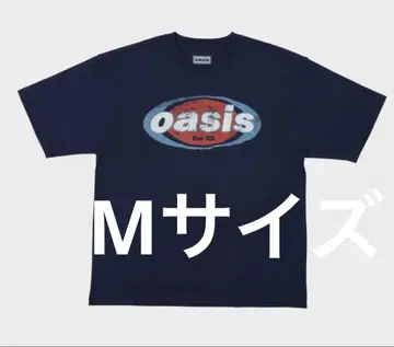 oasis 로고 프린트 T셔츠 L 네이비
