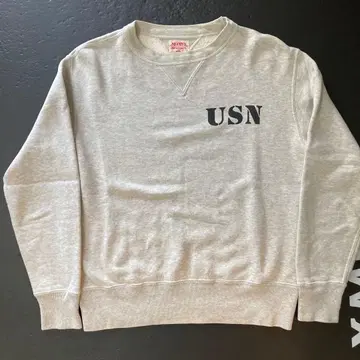 McCoy's USN 프린트 맨투맨 S 사이즈 그레이 리얼 맥코이