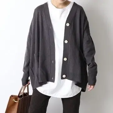 FRAMeWORK V넥 빅 가디건 그레이 프레임워크